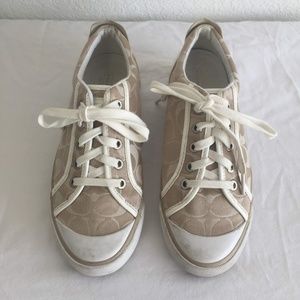 Coach Tennis Shoes in Cream (or Beige/Tan)